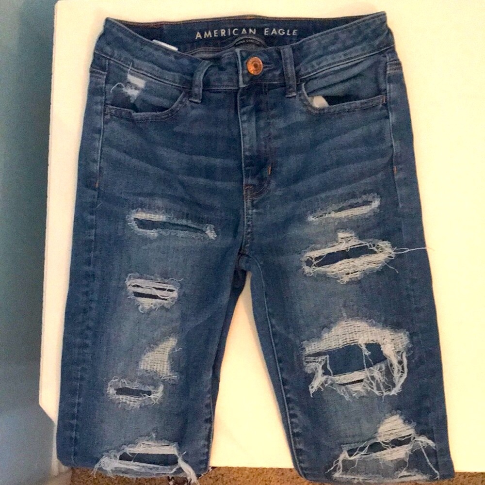 AE Super Stretch Patched Jeans